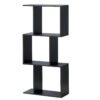 3-Tier S-Shaped Bookcase Free Standing Storage Rack Wooden