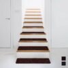 15 Pieces 30 Inch x 8 Inch Slip Resistant Soft Stair Treads Carpet-Brown