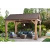 Sunjoy 14 Ft. W x 12 Ft. D Cedar Solid Wood Patio Gazebo