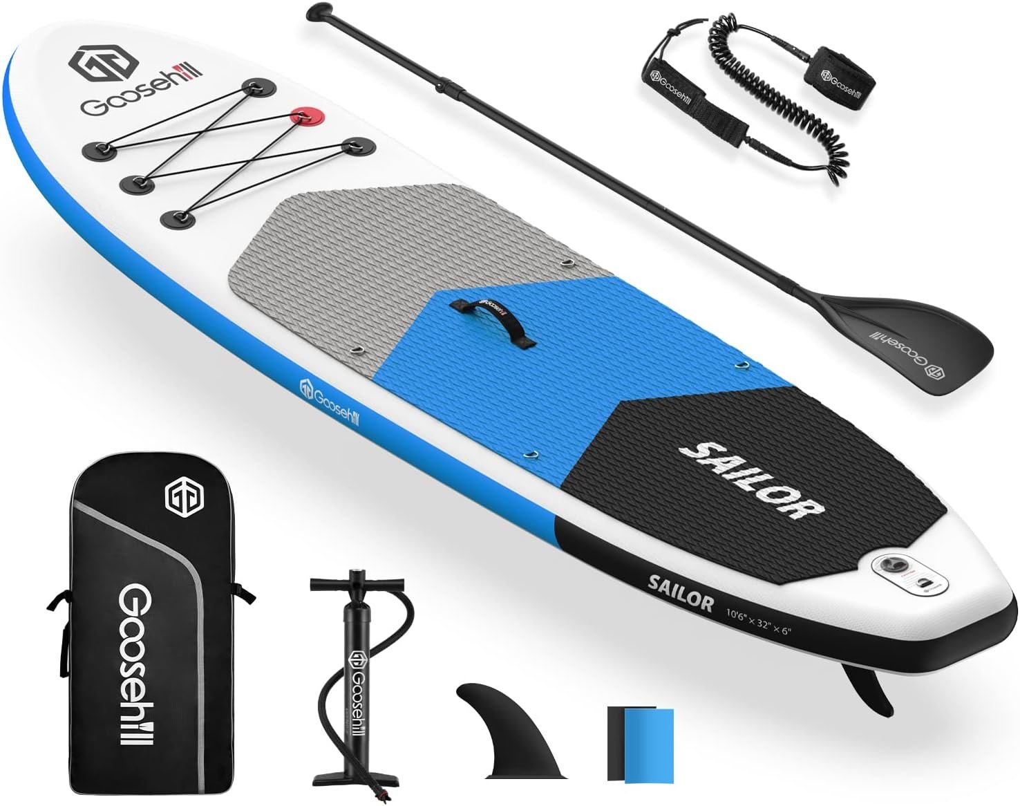 Goosehill Inflatable Stand Up Paddle Board, Premium SUP Package, 10' Long 32" Wide 6" Thick, Patterns Open for Customization - Image 12
