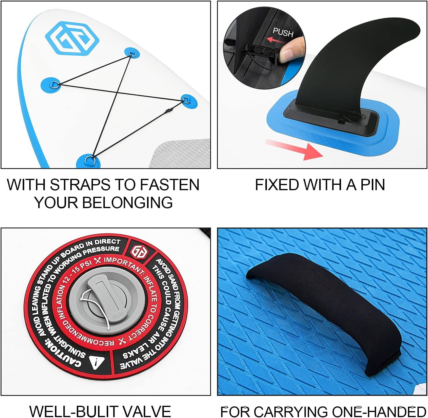 Goosehill Inflatable Stand Up Paddle Board, Premium SUP Package, 10' Long 32" Wide 6" Thick, Patterns Open for Customization - Image 3