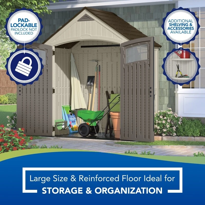 Cascade 7 ft. W x 4 ft. D Plastic Storage Shed - Image 4