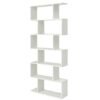 6 Tier S-Shaped Bookshelf Storage Display Bookcase Decor Z-Shelf-White