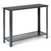Metal Frame Wood Console Sofa Table with Storage Shelf-Silver