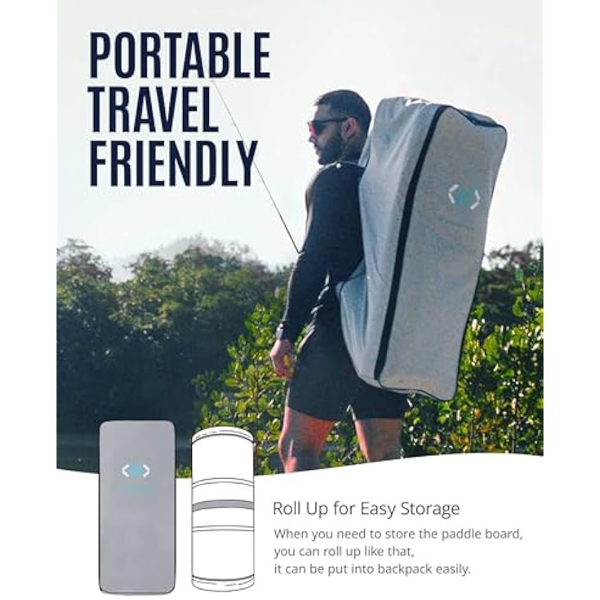 ZLX 11'6" Extra Wide Inflatable Stand Up Paddle Board SUP, Stable Non-Slip Deck Pad, Unique Fin System and Premium iSUP Accessories - Portable Backpack & Upgraded Pump for Adults, All Skill Levels - Image 4