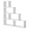 6 Cubes Ladder Shelf Corner Bookshelf Storage Bookcase-White