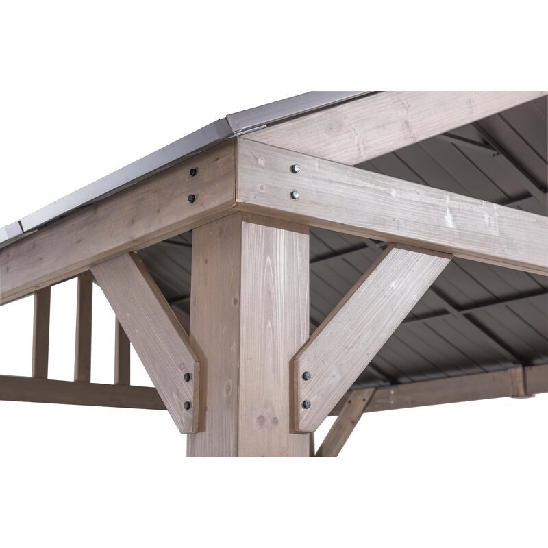 Sunjoy 14 Ft. W x 12 Ft. D Cedar Solid Wood Patio Gazebo - Image 2