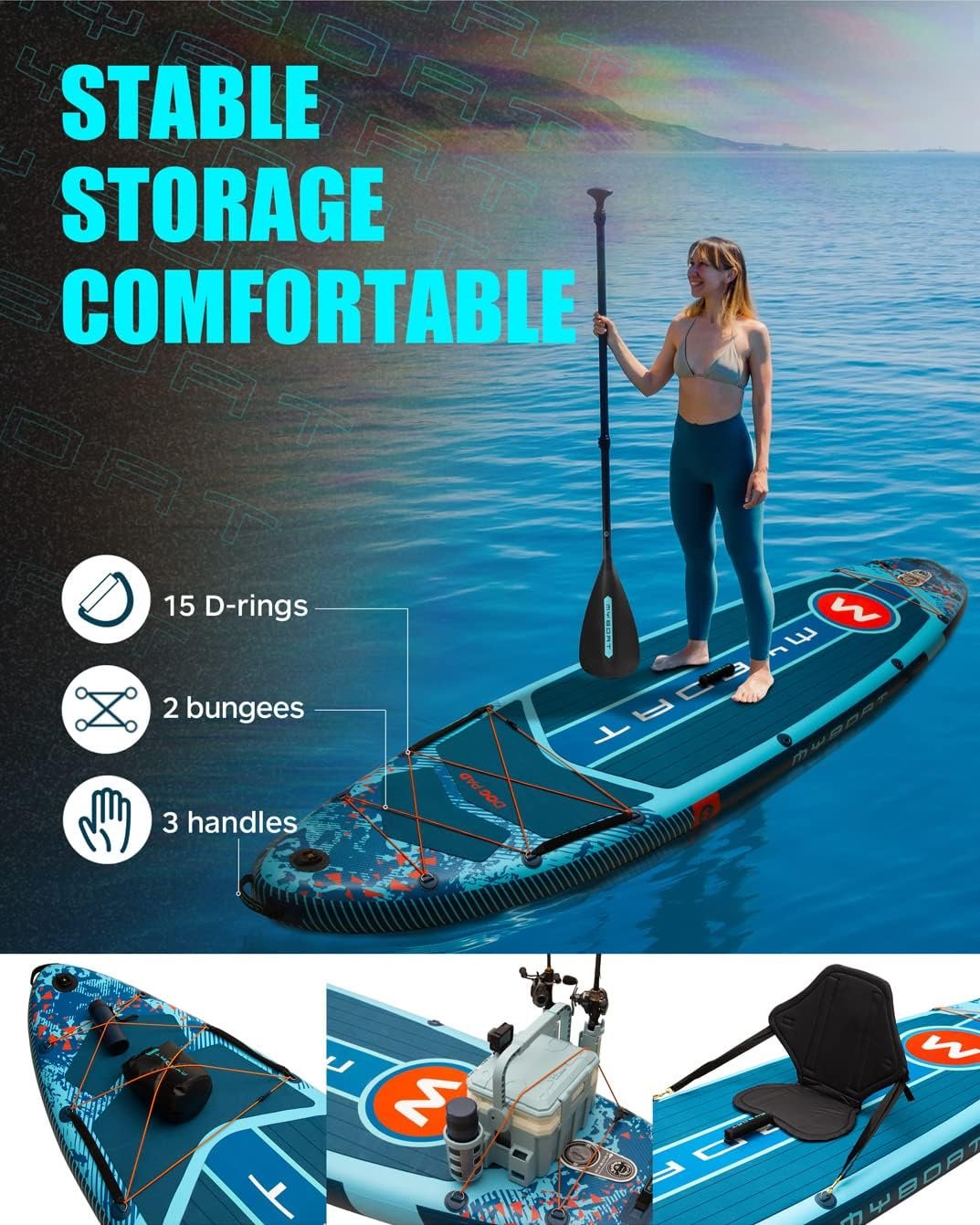 11'6"??34"??6" Extra Wide Inflatable Paddle Board - Image 6
