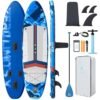 ZLX 11'6" Extra Wide Inflatable Stand Up Paddle Board SUP, Stable Non-Slip Deck Pad, Unique Fin System and Premium iSUP Accessories - Portable Backpack & Upgraded Pump for Adults, All Skill Levels