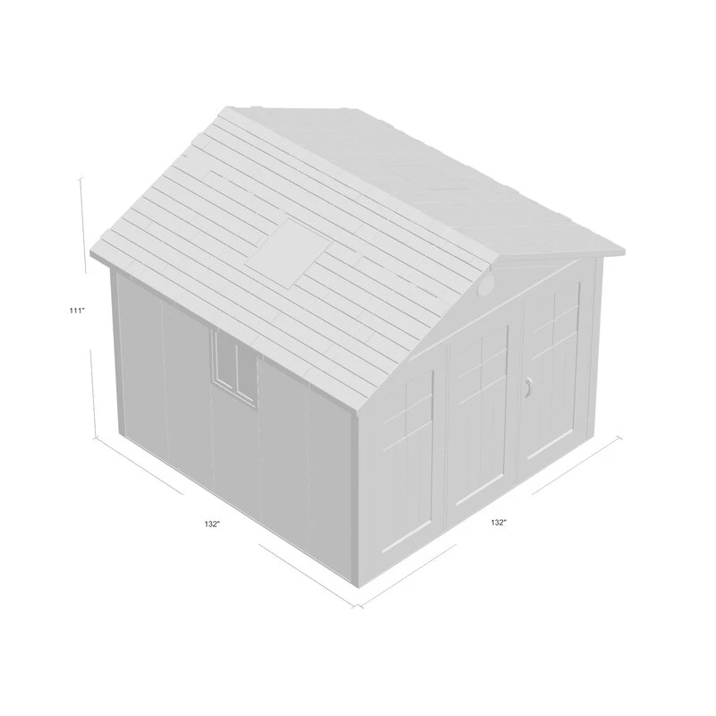 11' wide x 11' deep plastic storage shed - Image 9