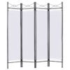 4 Panels Metal Frame Room Private Folding Screen-White
