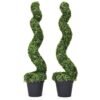 2 pcs 4 ft Artificial Boxwood Decoration Spiral Tree