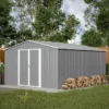 Outdoor Large Metal Storage Shed Foundation Kit Included 11 ft. x 13 ft.
