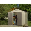 Factor 8 ft wide x 6 ft deep plastic storage shed