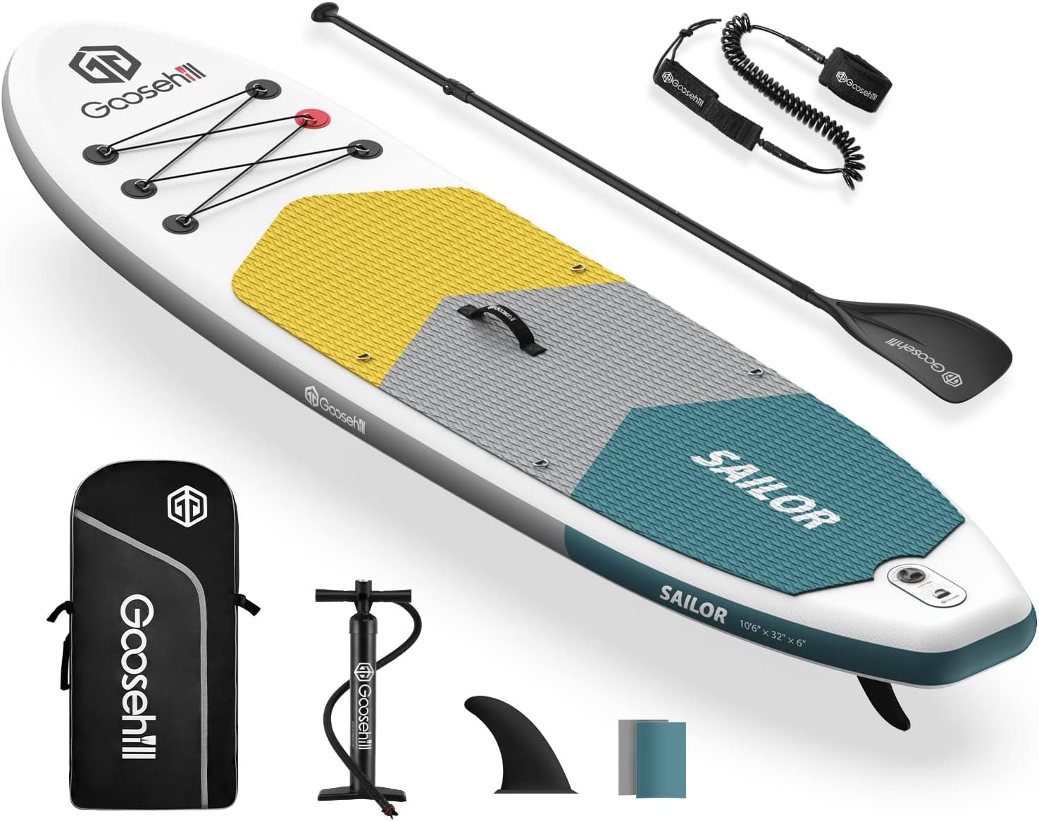 Goosehill Inflatable Stand Up Paddle Board, Premium SUP Package, 10' Long 32" Wide 6" Thick, Patterns Open for Customization - Image 14