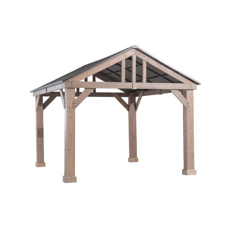 Sunjoy 14 Ft. W x 12 Ft. D Cedar Solid Wood Patio Gazebo - Image 6