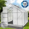 BRAST Aluminium Greenhouse with Base, 250 x 250 x 205 cm, TV Tested, 6 mm Hollow Chamber Panels Rustproof, Weatherproof, Temperature-Resistant