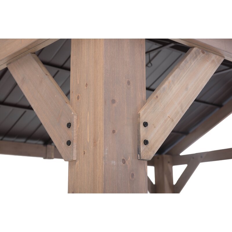 Sunjoy 14 Ft. W x 12 Ft. D Cedar Solid Wood Patio Gazebo - Image 10