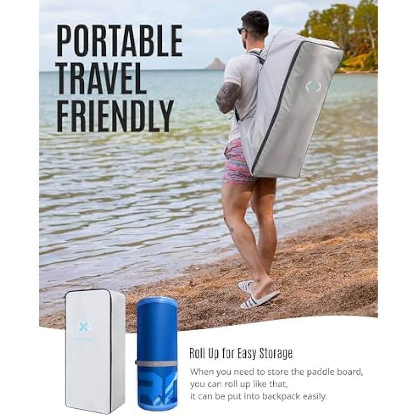 ZLX 11'6" Extra Wide Inflatable Stand Up Paddle Board SUP, Stable Non-Slip Deck Pad, Unique Fin System and Premium iSUP Accessories - Portable Backpack & Upgraded Pump for Adults, All Skill Levels - Image 4