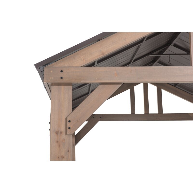 Sunjoy 14 Ft. W x 12 Ft. D Cedar Solid Wood Patio Gazebo - Image 9