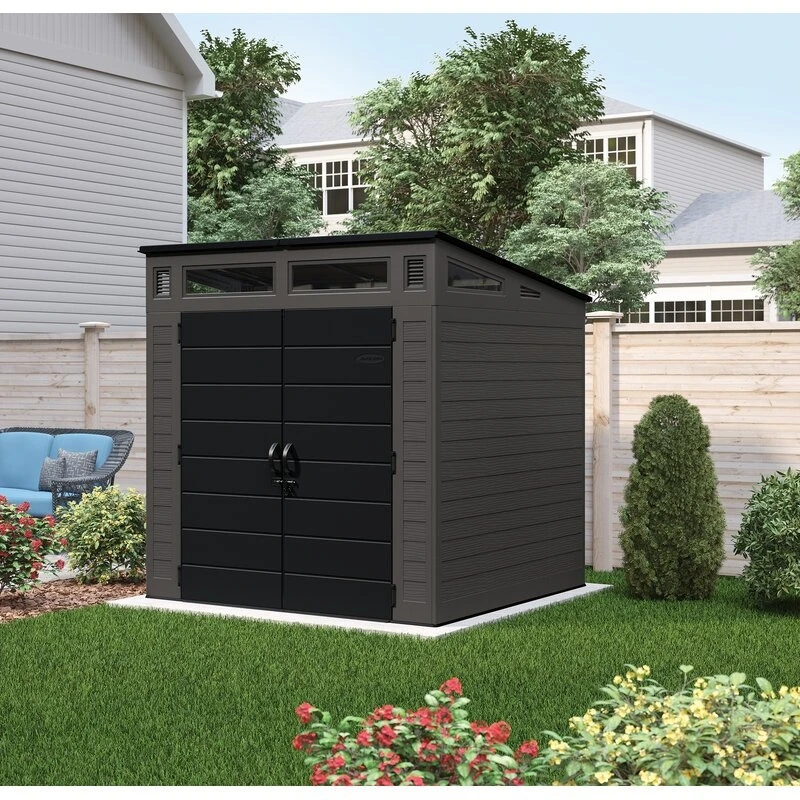Modern 7ft 2.5in x 7ft 3.5in x 7ft 5.5in Resin Storage Shed - Image 4