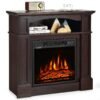32 Inch 1400W Electric TV Stand Fireplace with Shelf