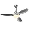 Modern 48" Ceiling Fan with Dimmable LED Light and Remote Control Reversible Blades-Silver