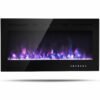 40-Inch Electric Fireplace Recessed Wall Mounted with Multicolor Flame