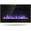36 Inch Electric Wall Mounted Ultrathin Fireplace with Touch Screen and Timer