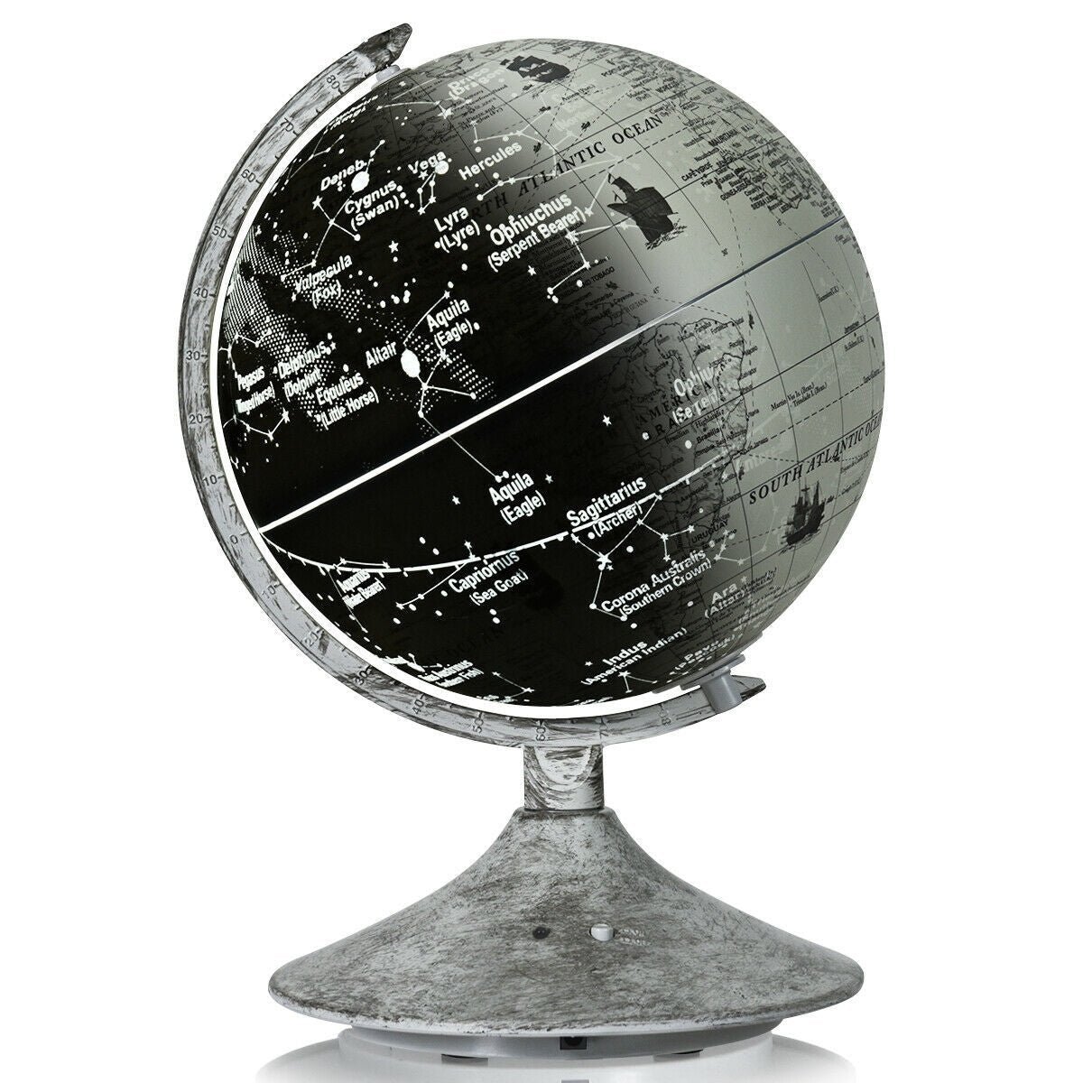 3-in-1 LED World Globe with Illuminated Star Map