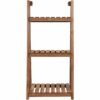 3-Tier Folding Flower Stand Rack Wood Plant Storage Display Shelf